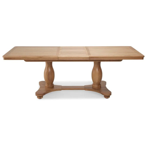 Cannes Natural Oak Extending Pedestal Dining Table - The Furniture Mega Store