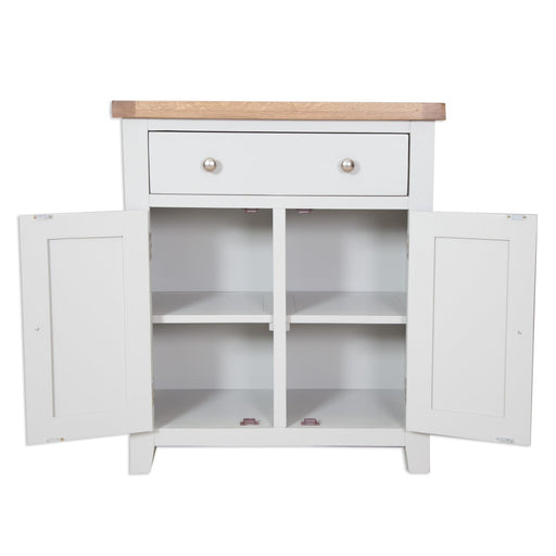 St.Ives French Grey & Oak 2 Door 1 Drawer Hall Cabinet - The Furniture Mega Store 