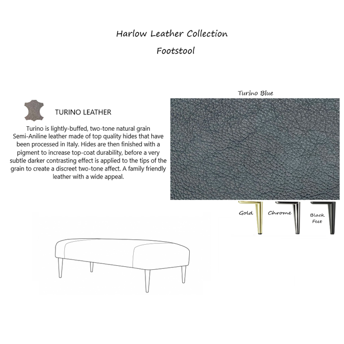 Harlow Leather Footstool - The Furniture Mega Store 