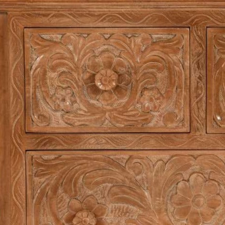 Carved Mango Wood 2 Over 2 Chest Of Drawers - The Furniture Mega Store