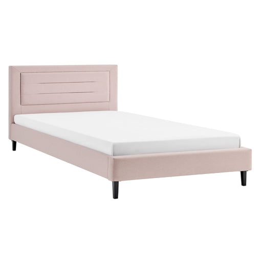 Picasso Pink Fabric Bedstead 4ft 6 Double Bed - The Furniture Mega Store 