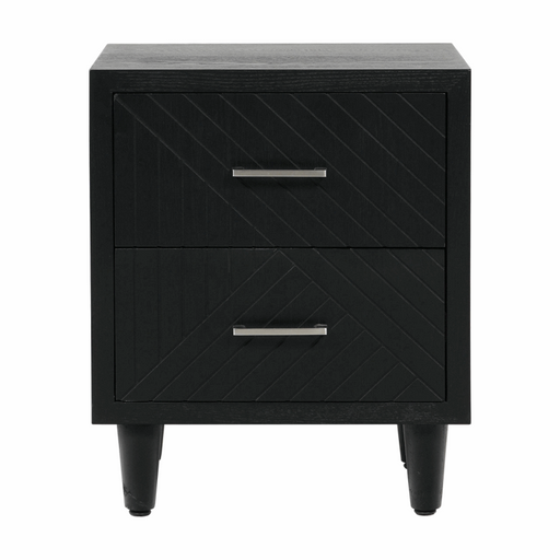 Solo 2 Drawer Bedside Cabinet Black - The Furniture Mega Store