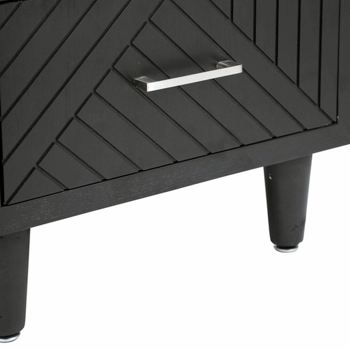 Solo 2 Drawer Bedside Cabinet Black - The Furniture Mega Store 