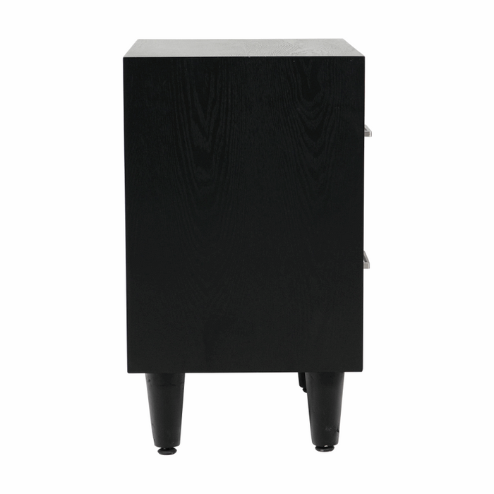 Solo 2 Drawer Bedside Cabinet Black - The Furniture Mega Store