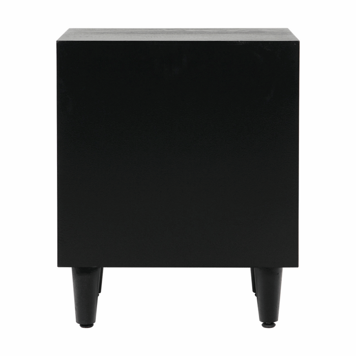 Solo 2 Drawer Bedside Cabinet Black - The Furniture Mega Store