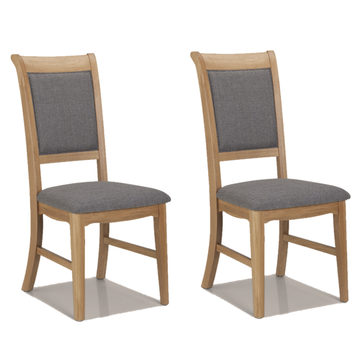 Cannes Natural Oak Upholstered Dining Chairs - Set Of 2 - The Furniture Mega Store