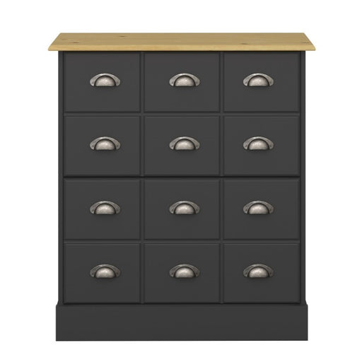 Nula Shoe Cabinet - Black & Pine - The Furniture Mega Store 