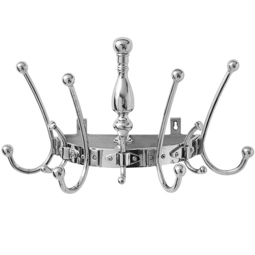Wall mounted, silver finish hat and coat rack - The Furniture Mega Store 