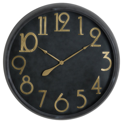 Soho Brass & Black Large Wall Clock 80cm - The Furniture Mega Store 