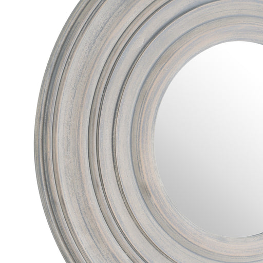 Grey Painted Round Textured Wall Mirror 60cm - The Furniture Mega Store