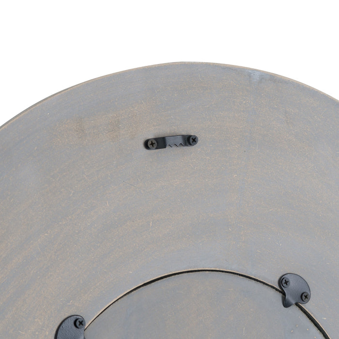 Grey Painted Round Textured Wall Mirror 60cm - The Furniture Mega Store