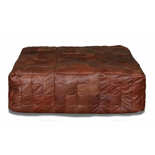 Large Vintage Leather Slab Bean Bag - The Furniture Mega Store