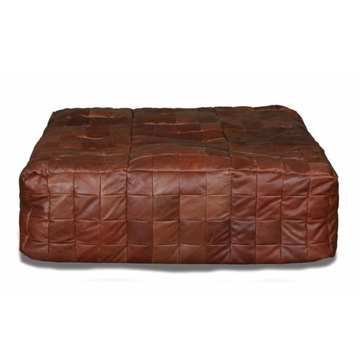 Large Vintage Leather Slab Bean Bag - The Furniture Mega Store 