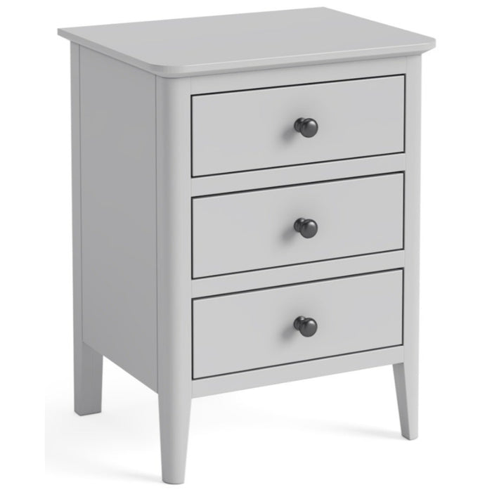 Capri Silver Grey Bedside Cabinet - 3 Drawers - The Furniture Mega Store