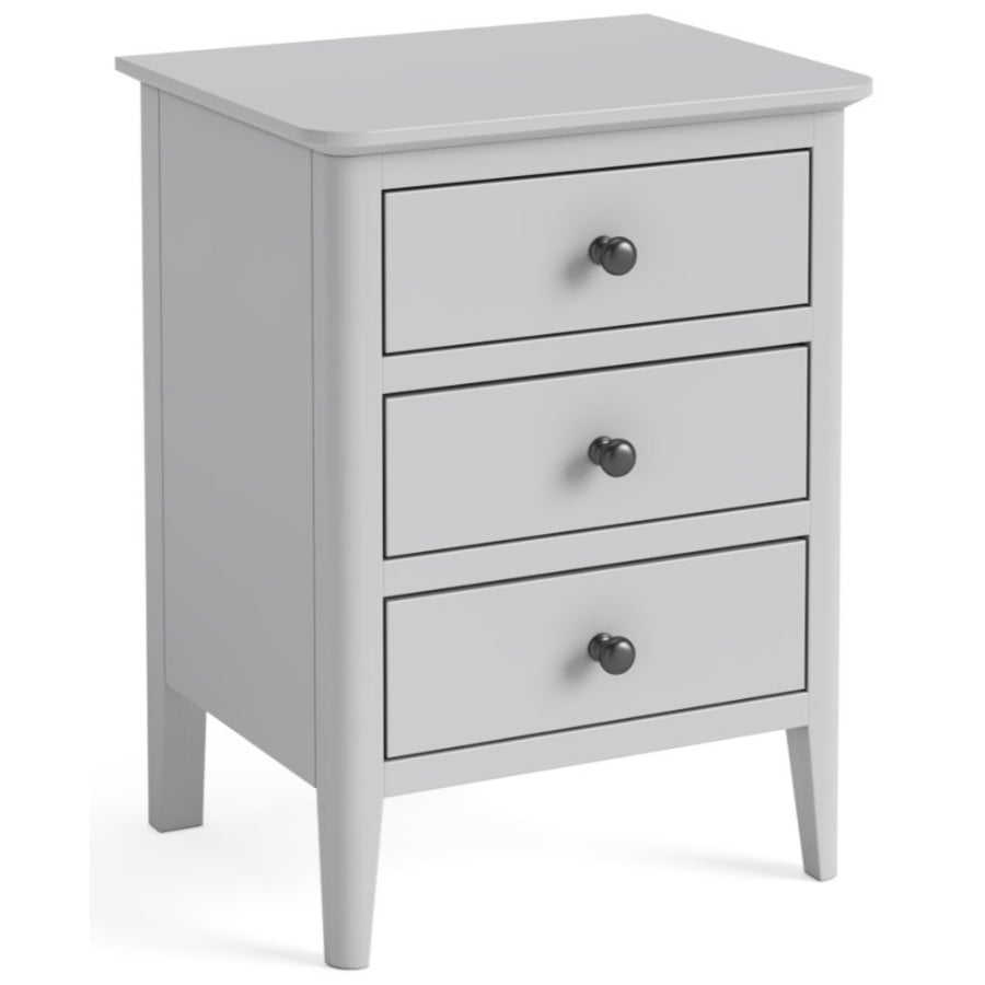 Capri Silver Grey Bedside Cabinet - 3 Drawers - The Furniture Mega Store