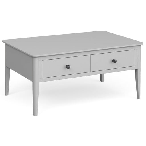 Capri Silver Grey Coffee Table, Storage with 2 Drawers - The Furniture Mega Store 