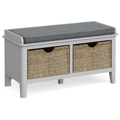 Capri Silver Grey Storage Bench with Baskets - The Furniture Mega Store