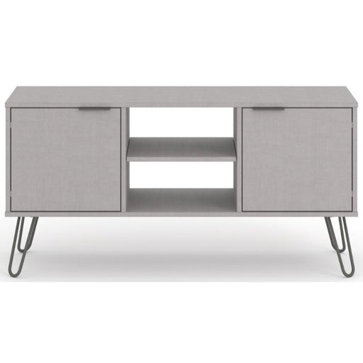 Augusta Grey 2 Door TV Unit with Hairpin Legs - The Furniture Mega Store 