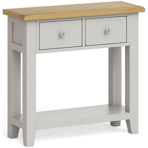 Cross Country Grey and Oak Console Table, 2 Drawers Hallway - The Furniture Mega Store 