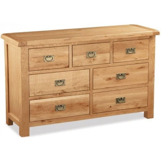 Addison Natural Oak Chest of Drawers, 2 + 4 Drawers - The Furniture Mega Store 
