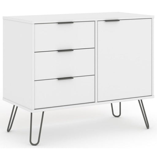 Augusta White Small Sideboard with Hairpin Legs - The Furniture Mega Store
