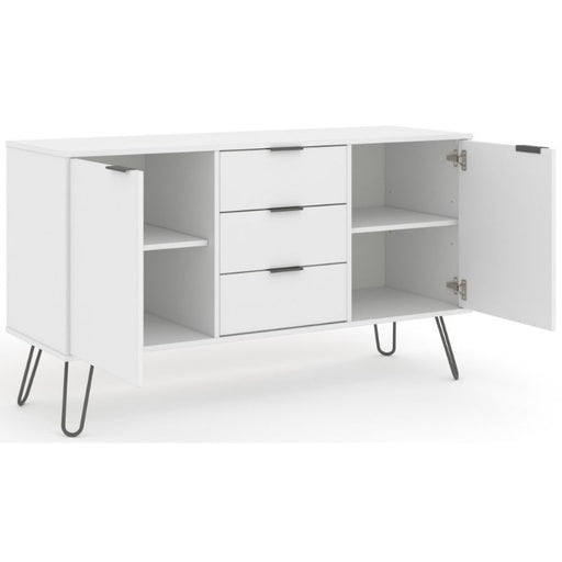 Augusta White Medium Sideboard with Hairpin Legs - The Furniture Mega Store