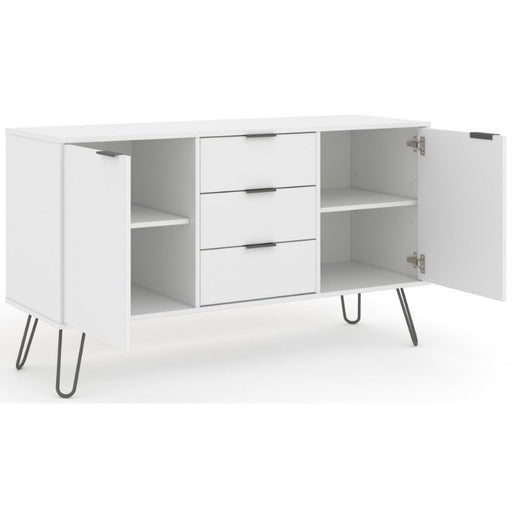 Augusta White Medium Sideboard with Hairpin Legs - The Furniture Mega Store 