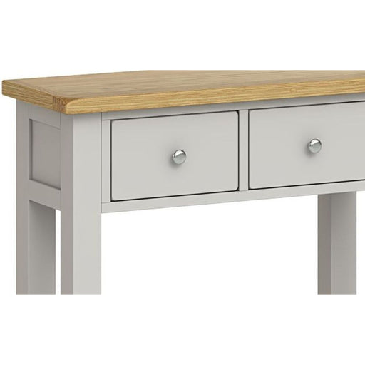 Cross Country Grey and Oak Console Table, 2 Drawers Hallway - The Furniture Mega Store 