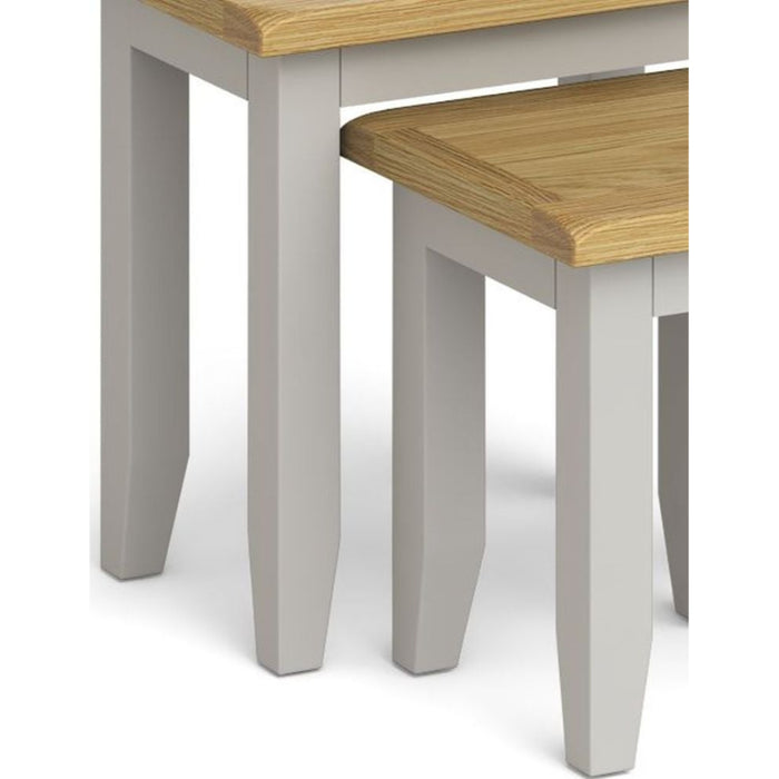 Cross Country Grey and Oak Nest of 2 Tables - The Furniture Mega Store