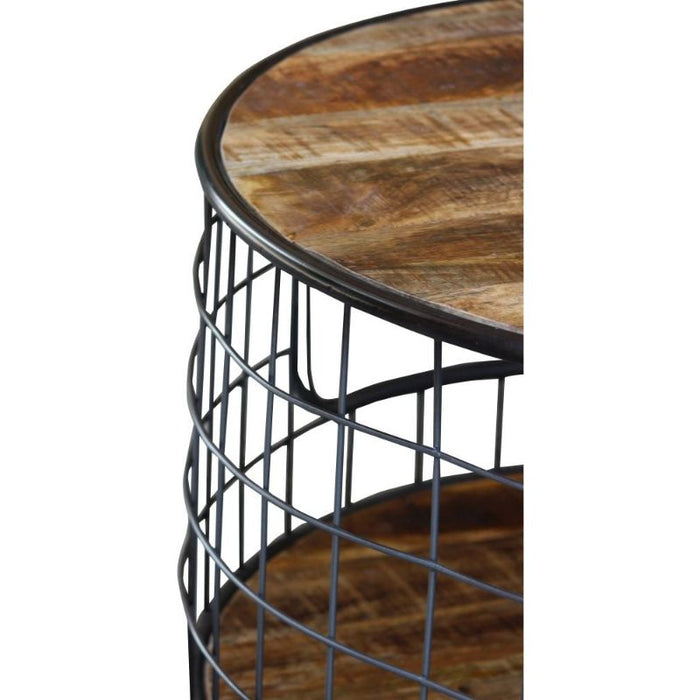 Metro Mango Wood Large Round Coffee Table - The Furniture Mega Store