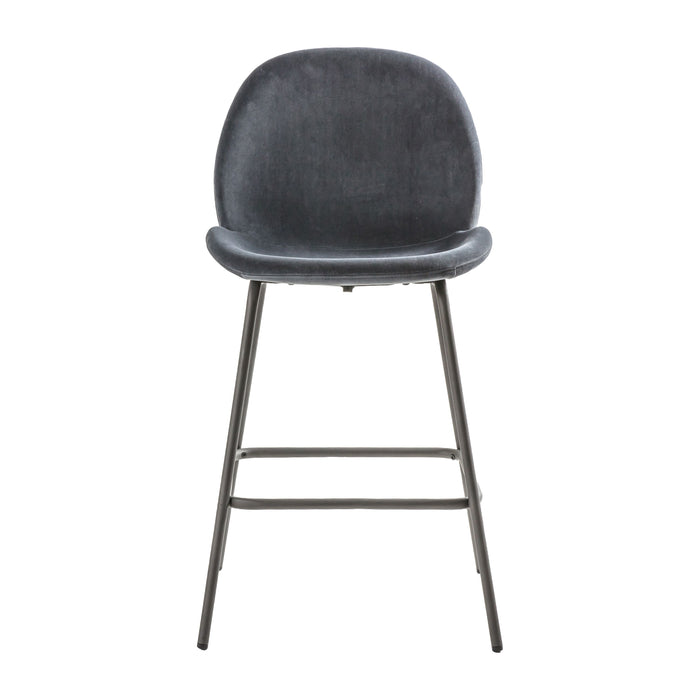 Flair Bar Stool - Dark Grey Velvet - The Furniture Mega Store