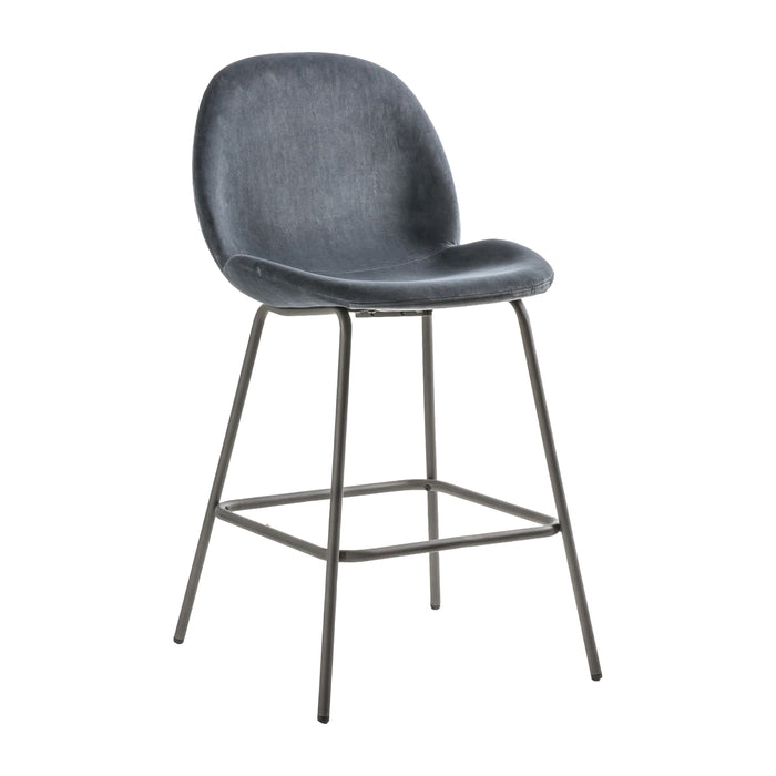 Flair Bar Stool - Dark Grey Velvet - The Furniture Mega Store
