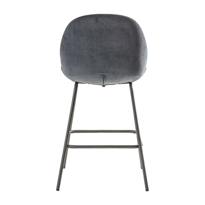 Flair Bar Stool - Dark Grey Velvet - The Furniture Mega Store