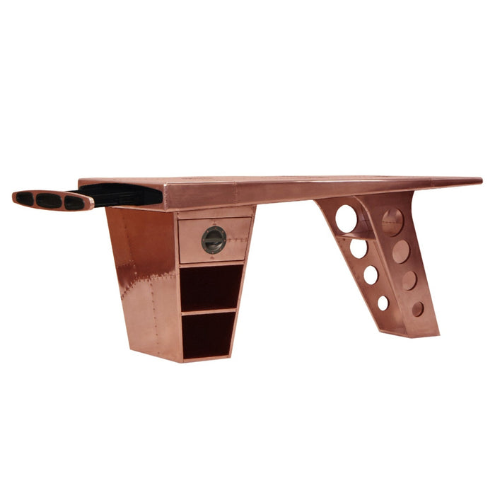 Aviator Half Wing Desk - Vintage Copper - The Furniture Mega Store