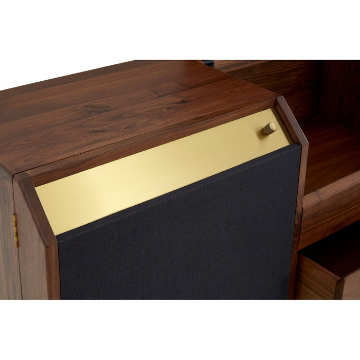 Kenso Walnut Wood & Brass Finish Sideboard - The Furniture Mega Store