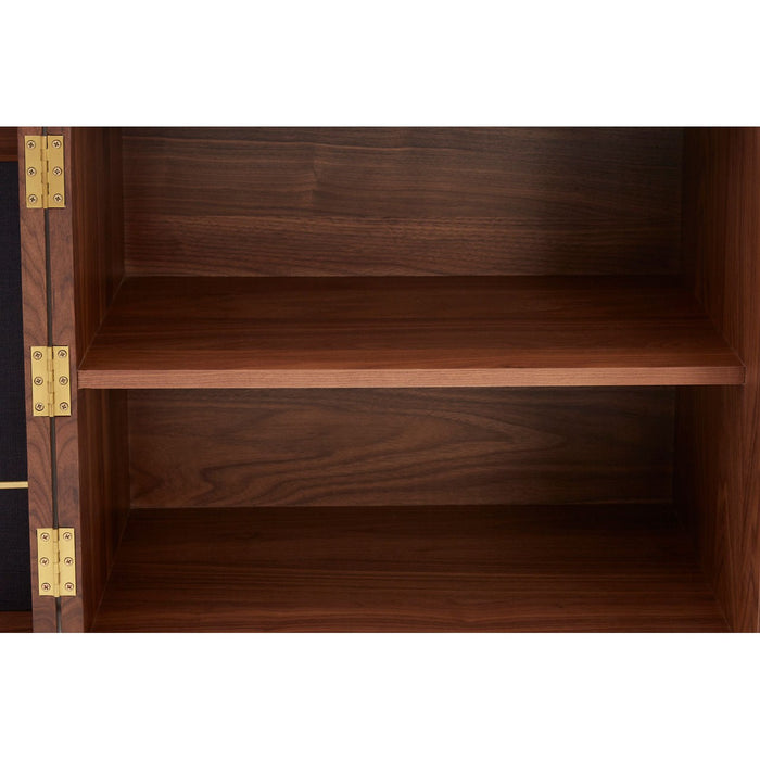 Kenso Walnut Wood & Brass Finish Sideboard - The Furniture Mega Store