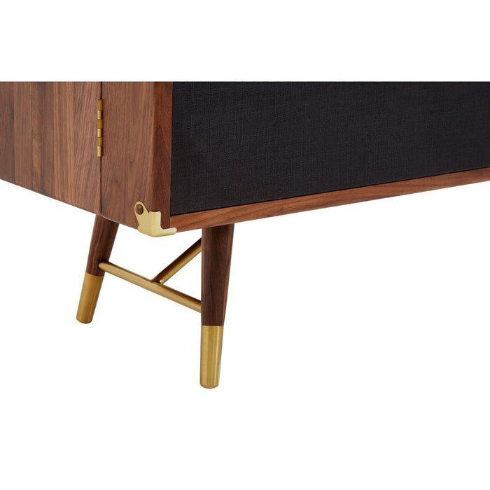 Kenso Walnut Wood & Brass Finish Sideboard - The Furniture Mega Store