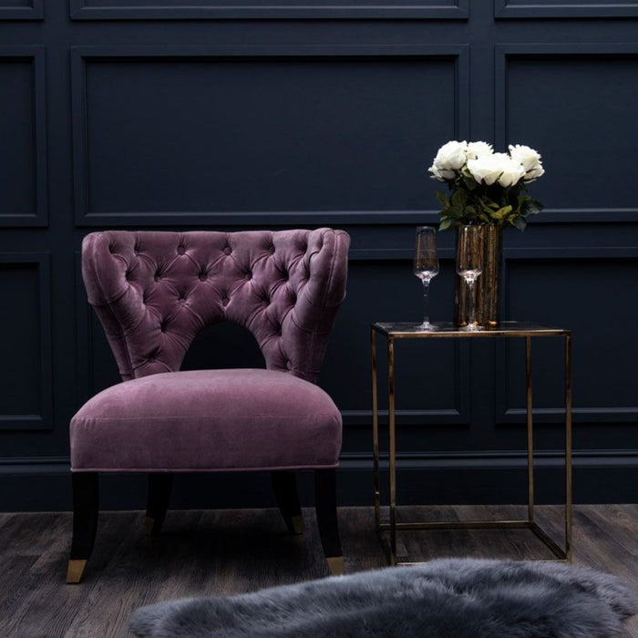 Villi Button Tufted Accent Chair - Lilac - The Furniture Mega Store