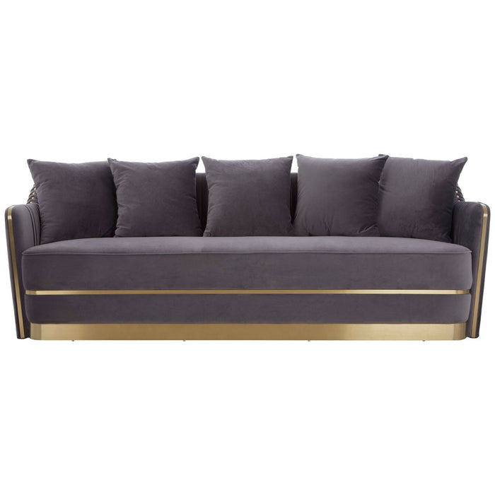 Shea 3 Seat Pleated Back Velvet Sofa - The Furniture Mega Store