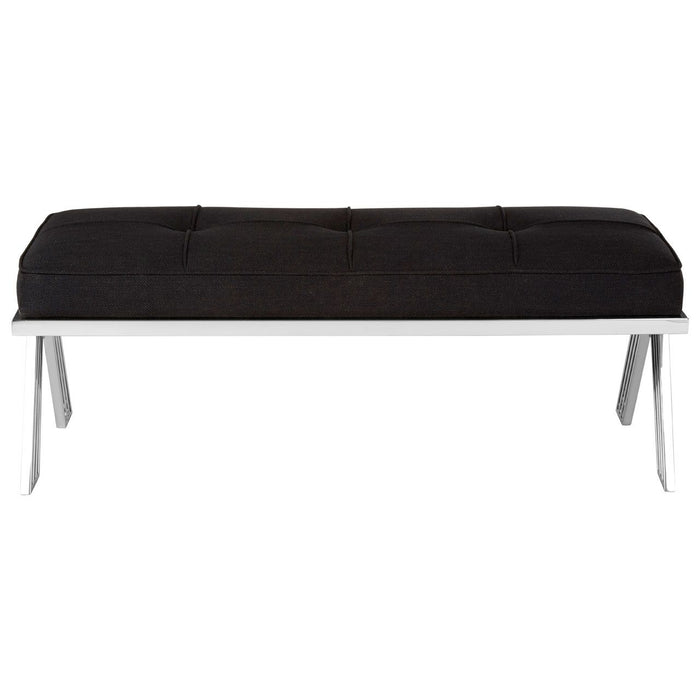 Piermount Silver Cross Leg Bench - The Furniture Mega Store