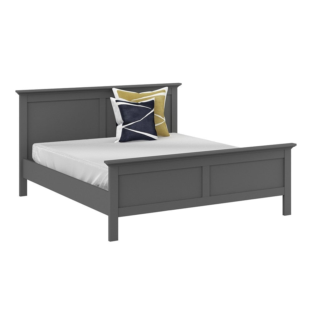 Parisian King Size 5ft Bed in Matt Grey - The Furniture Mega Store
