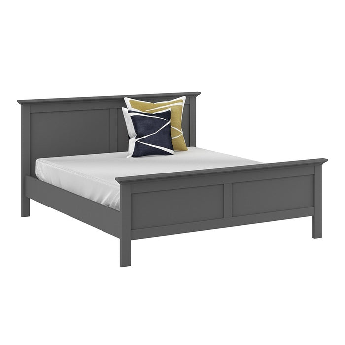 Parisian King Size 5ft Bed in Matt Grey - The Furniture Mega Store