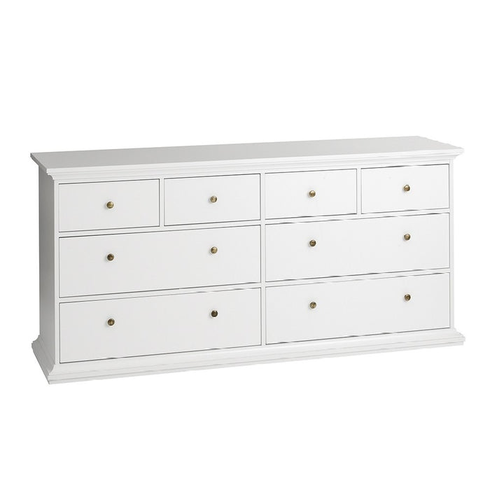 Parisian Chest of 8 Drawers in White - The Furniture Mega Store