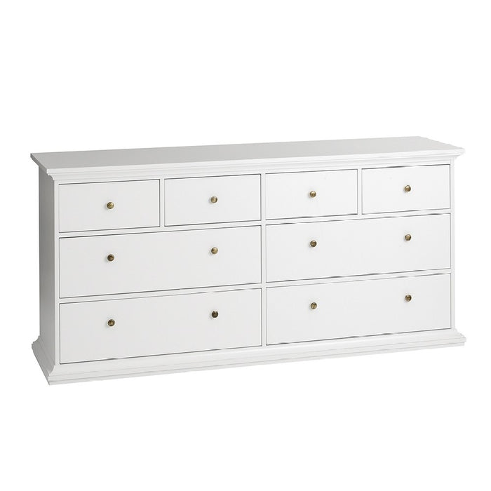 Parisian Chest of 8 Drawers in White - The Furniture Mega Store 
