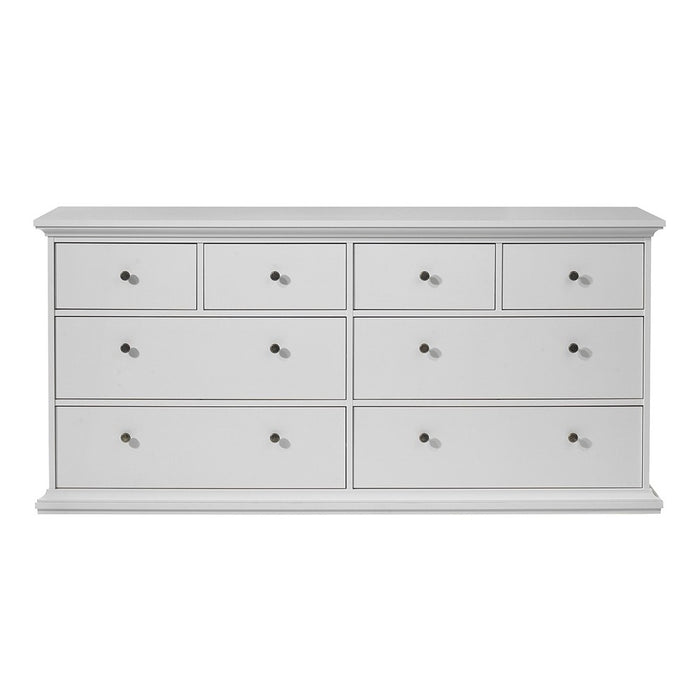 Parisian Chest of 8 Drawers in White - The Furniture Mega Store
