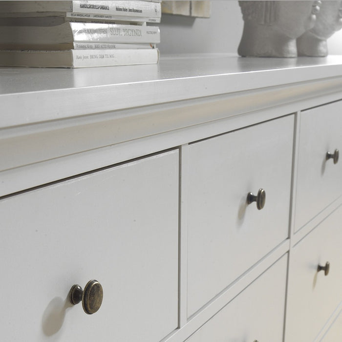 Parisian Chest of 8 Drawers in White - The Furniture Mega Store