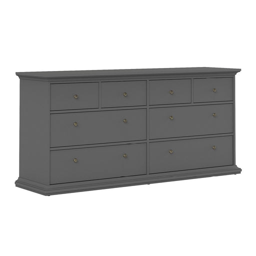 Parisian Chest of 8 Drawers in Matt Grey - The Furniture Mega Store