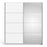 Verona Sliding Wardrobe 180cm in White with White and Mirror Doors with 2 Shelves - The Furniture Mega Store 