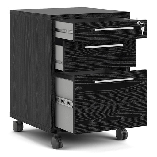 Mobile file cabinet in Black woodgrain - The Furniture Mega Store 
