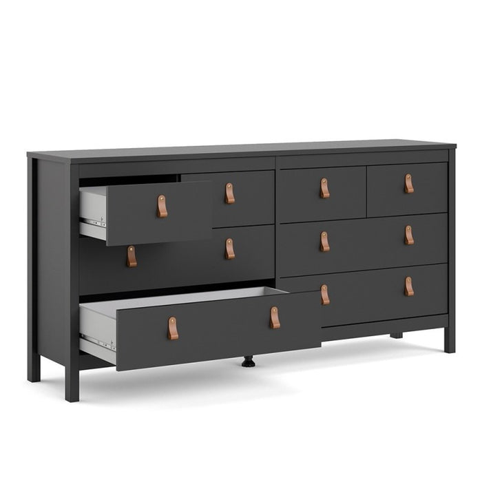 Barcelona Double dresser 4+4 drawers - Matt Black - The Furniture Mega Store 